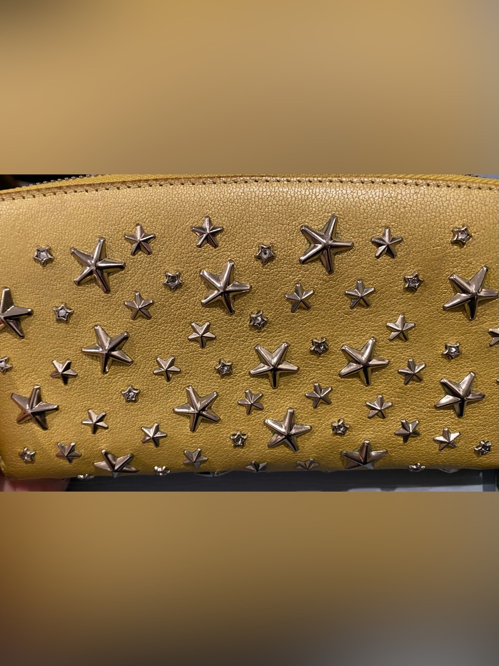 Jimmy Choo Yellow Star-Studded Zip Wallet - Picture 14 of 16